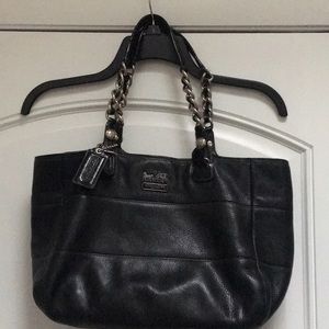 Beautiful black leather Coach Tote